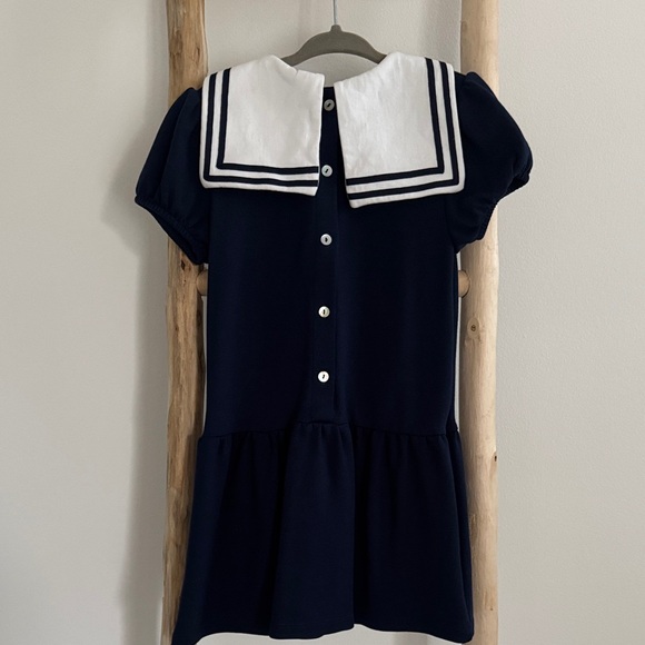 La Coqueta Navy Crisanta Girl Nautical Drop Waist Dress - Picture 7 of 10